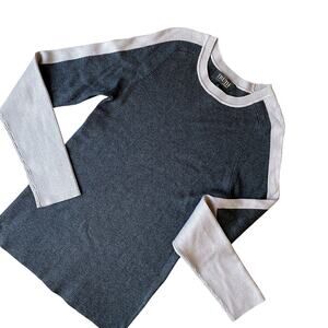 TRUTH By Republic Women's Heather Gray Ribbed Knit Color Block Sweater L